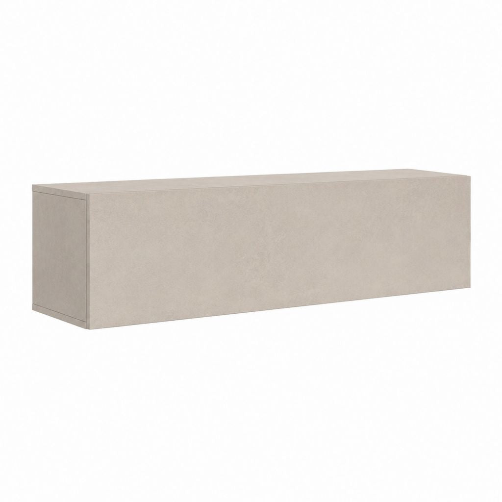 Meuble TV mural beige effet béton en panneau de particules 120 x 30 x 40 cm
