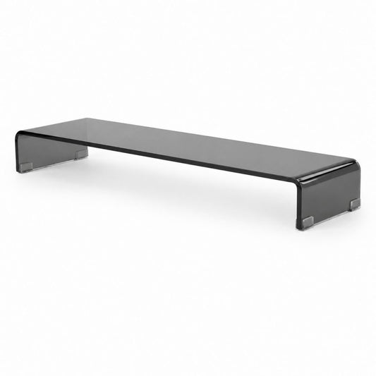 Support TV surélevé gris fumé en PMMA transparent 100 x 30 x 12 cm